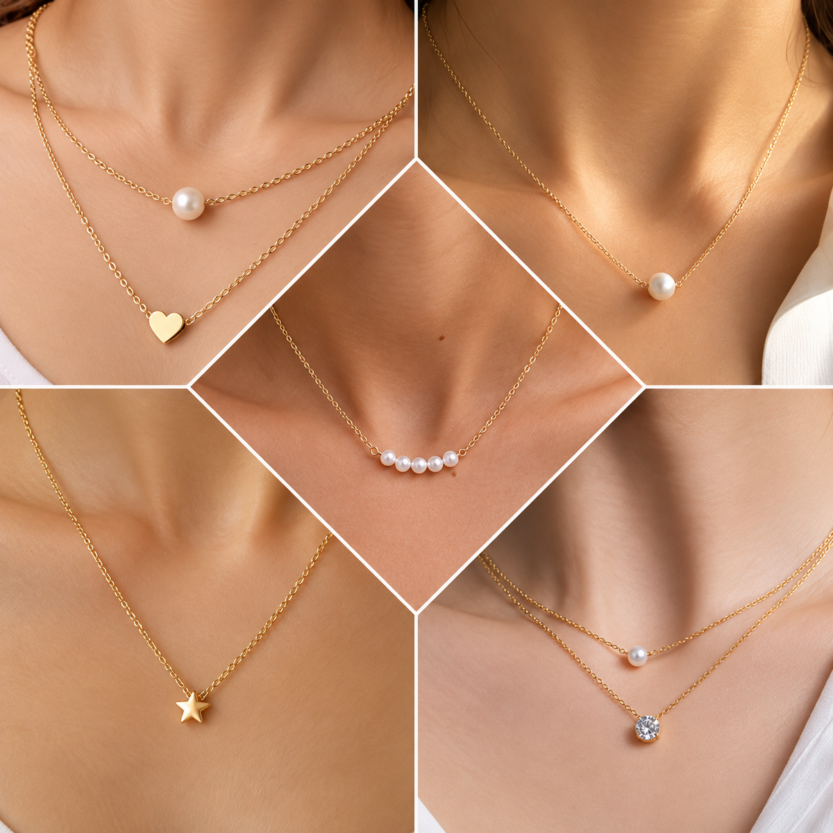 Trendy Gold-Tone Necklace Combo - LZ1003