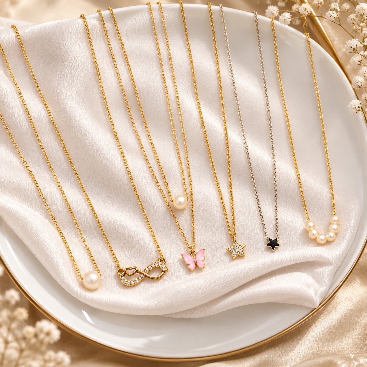 Trendy Gold-Tone Necklace Combo - LZ1004